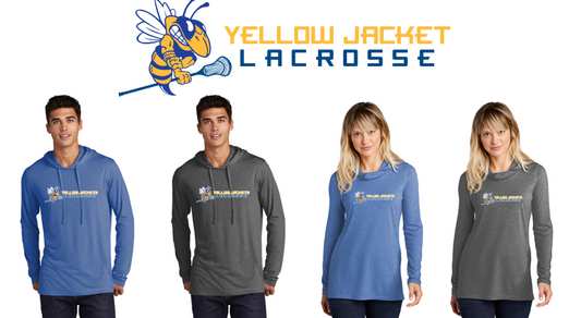 Yellow Jacket Lacrosse- Sport-Tek PosiCharge Tri-Blend Wicking Long Sleeve Hoodie