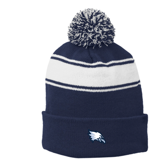 JORDAN-ELBRIDGE BOOSTERS- Sport-Tek® Stripe Pom Pom Beanie