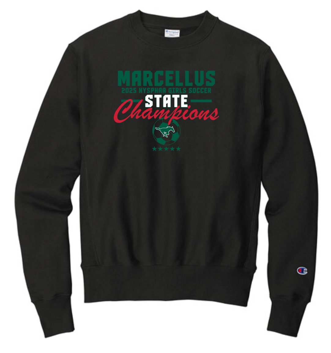 Marcellus Soccer State Champions - Champion® Reverse Weave® Crewneck Sweatshirt Back to Back Logo (Copy)