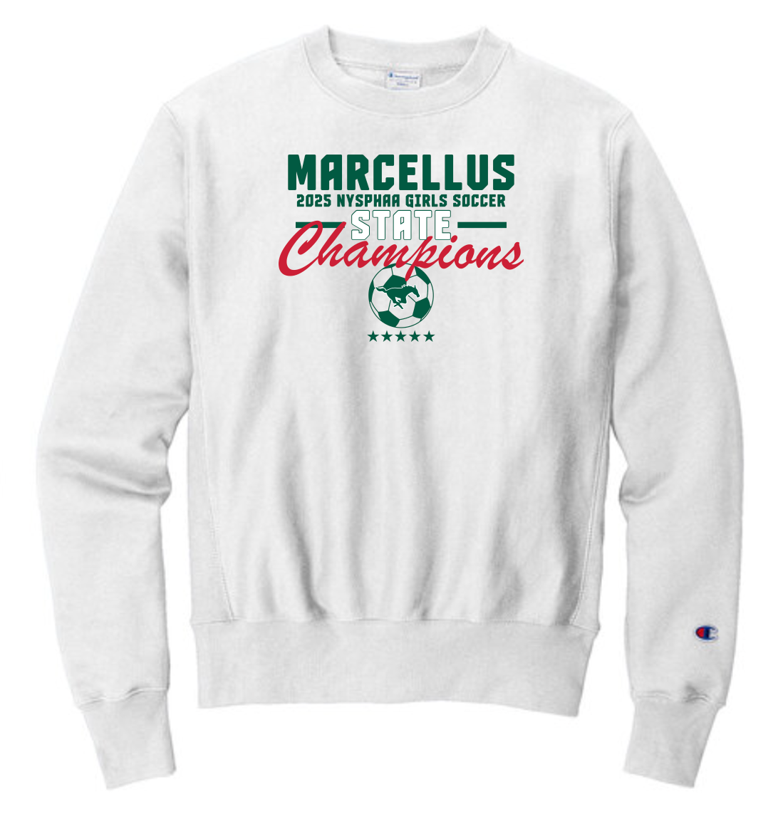 Marcellus Soccer State Champions - Champion® Reverse Weave® Crewneck Sweatshirt Back to Back Logo (Copy)